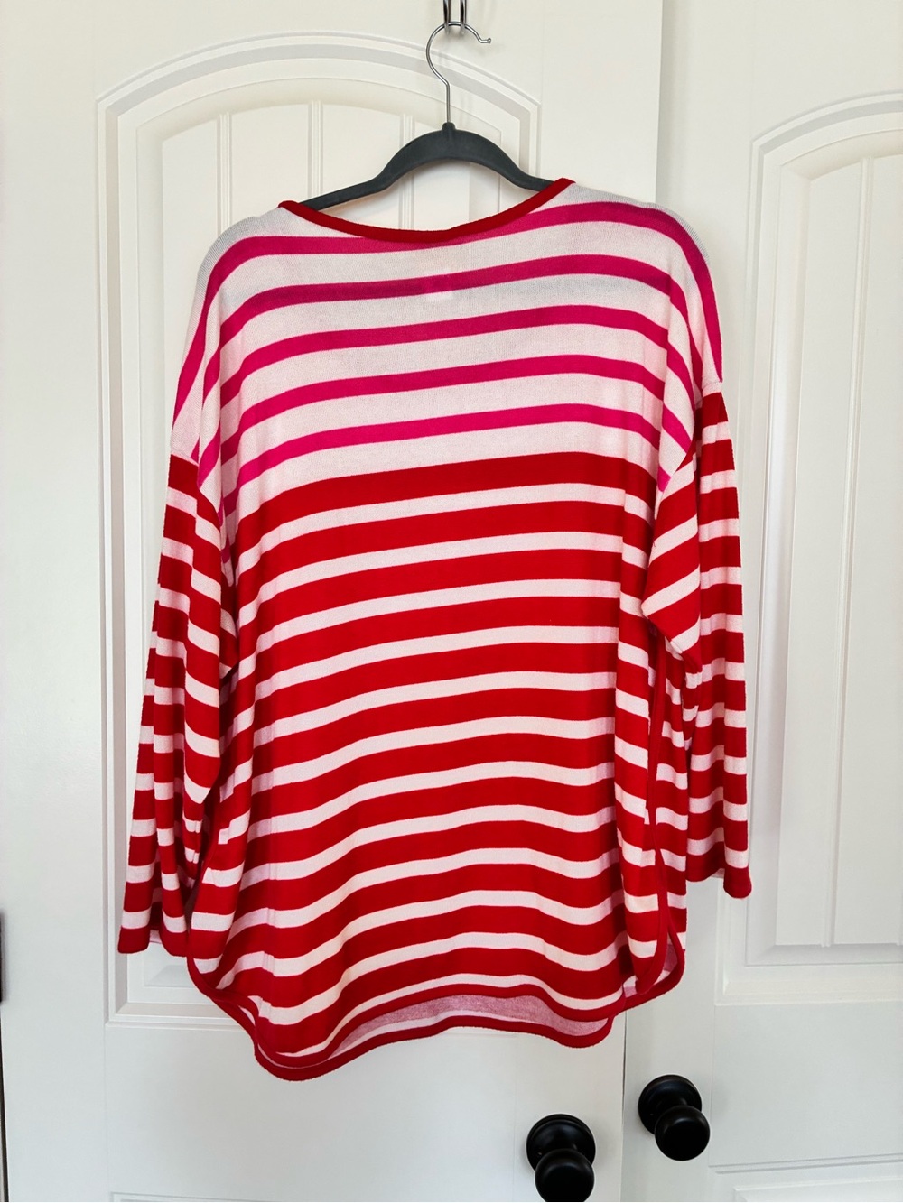 Ruby Rd. Red & Pink Striped Long Sleeve Tee - Picture 4 of 6
